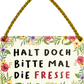 4252024251838		 ''Halt doch bitte mal die Fresse (pflanzen)''
 Schilderstore24 Blechschilder sind perfekt als Geschenk zu Weihnachten, Geburtstage, Feiern, Partys, Grillabende, Namenstag, Feiertag, Mädelsabend, Hochzeit. Jederzeit stilvoll im Wohnzimmer, Partykeller, Garage, Praxis, Büro, Café, Hauseingang Sarkasmus Ironie Funny Schwarzer Humor faul dumm fun rente lästern teufel