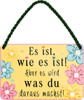 4252024252064		 ''Es ist wie es ist.. was du draus machst''
 Schilderstore24 Blechschilder sind perfekt als Geschenk zu Weihnachten, Geburtstage, Feiern, Partys, Grillabende, Namenstag, Feiertag, Mädelsabend, Hochzeit. Jederzeit stilvoll im Wohnzimmer, Partykeller, Garage, Praxis, Büro, Café, Hauseingang Weisheiten Leben Sprichwörter Tipp wahrheit sprichwort tiefsinnig ratschlag