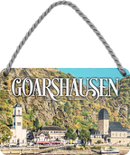 4252024252187		 ''Goarshausen''
 Schilderstore24 Blechschilder sind perfekt als Geschenk zu Weihnachten, Geburtstage, Feiern, Partys, Grillabende, Namenstag, Feiertag, Mädelsabend, Hochzeit. Jederzeit stilvoll im Wohnzimmer, Partykeller, Garage, Praxis, Büro, Café, Hauseingang Landschaften Orte Städte Länder Urlaub See berge burgen schloss tal denkmal freizeit meer