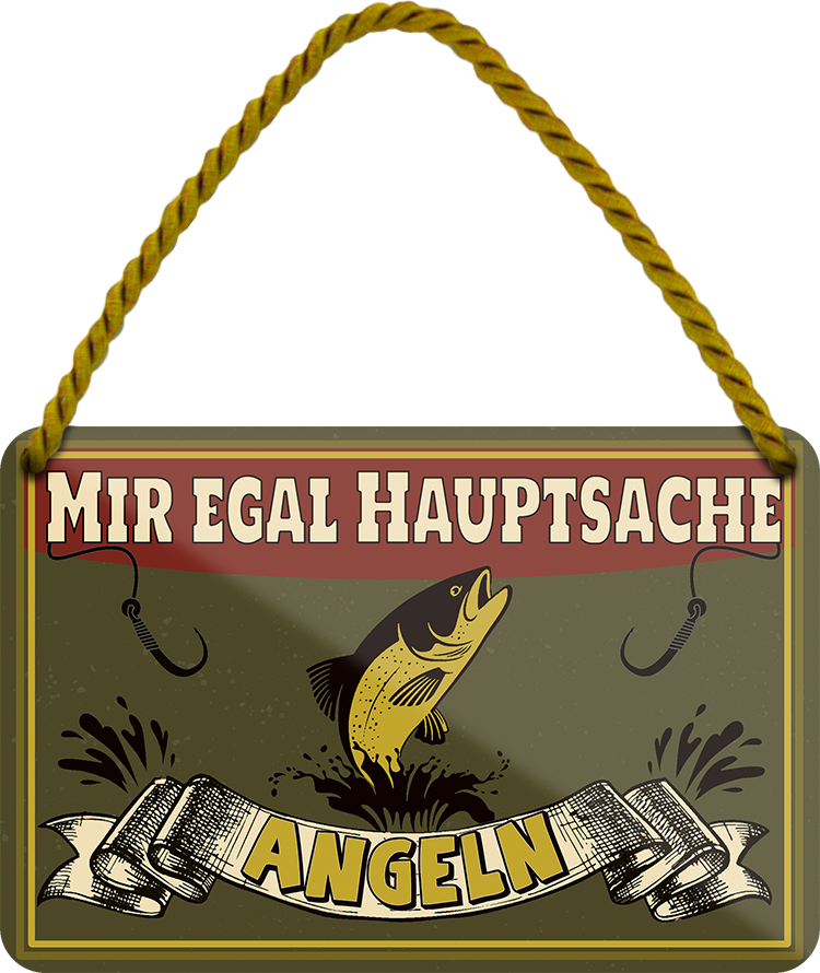 4252024251876		 ''Mir egal hauptsache Angeln''
 Schilderstore24 Blechschilder sind perfekt als Geschenk zu Weihnachten, Geburtstage, Feiern, Partys, Grillabende, Namenstag, Feiertag, Mädelsabend, Hochzeit. Jederzeit stilvoll im Wohnzimmer, Partykeller, Garage, Praxis, Büro, Café, Hauseingang Freizeit Sport Ski Schnee Aktivitäten skifahren kegeln biken rad hobby angeln