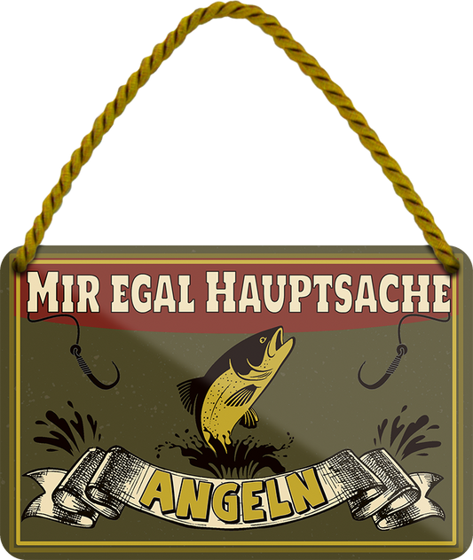 4252024251876		 ''Mir egal hauptsache Angeln''
 Schilderstore24 Blechschilder sind perfekt als Geschenk zu Weihnachten, Geburtstage, Feiern, Partys, Grillabende, Namenstag, Feiertag, Mädelsabend, Hochzeit. Jederzeit stilvoll im Wohnzimmer, Partykeller, Garage, Praxis, Büro, Café, Hauseingang Freizeit Sport Ski Schnee Aktivitäten skifahren kegeln biken rad hobby angeln