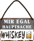 4252024251869		 ''Mir egal hauptsache Whiskey''
 Schilderstore24 Blechschilder sind perfekt als Geschenk zu Weihnachten, Geburtstage, Feiern, Partys, Grillabende, Namenstag, Feiertag, Mädelsabend, Hochzeit. Jederzeit stilvoll im Wohnzimmer, Partykeller, Garage, Praxis, Büro, Café, Hauseingang Alkohol Cocktail Bier Sekt Getränk Bier Alkohol schnaps promille tequila   