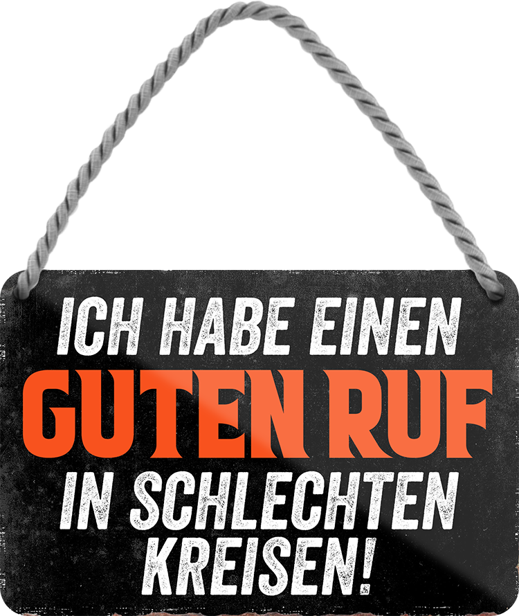 4252024252583		 ''Ich habe einen guten Ruf'' Schilderstore24 Blechschilder sind perfekt als Geschenk zu Weihnachten, Geburtstage, Feiern, Partys, Grillabende, Namenstag, Feiertag, Mädelsabend, Hochzeit. Jederzeit stilvoll im Wohnzimmer, Partykeller, Garage, Praxis, Büro, Café, Hauseingang Sarkasmus Ironie Funny Schwarzer Humor faul dumm fun rente lästern teufel
