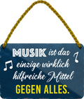 4252024253023		 ''Musik ist das einzig hilfreiche Mittel gegen Alles'' Schilderstore24 Blechschilder sind perfekt als Geschenk zu Weihnachten, Geburtstage, Feiern, Partys, Grillabende, Namenstag, Feiertag, Mädelsabend, Hochzeit. Jederzeit stilvoll im Wohnzimmer, Partykeller, Garage, Praxis, Büro, Café, Hauseingang Musik Metall Rock Pop Klassik singen metall rock lieder melodie instrumente
