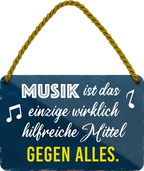 4252024253023		 ''Musik ist das einzig hilfreiche Mittel gegen Alles'' Schilderstore24 Blechschilder sind perfekt als Geschenk zu Weihnachten, Geburtstage, Feiern, Partys, Grillabende, Namenstag, Feiertag, Mädelsabend, Hochzeit. Jederzeit stilvoll im Wohnzimmer, Partykeller, Garage, Praxis, Büro, Café, Hauseingang Musik Metall Rock Pop Klassik singen metall rock lieder melodie instrumente
