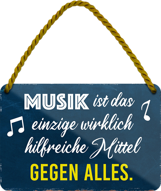 4252024253023		 ''Musik ist das einzig hilfreiche Mittel gegen Alles'' Schilderstore24 Blechschilder sind perfekt als Geschenk zu Weihnachten, Geburtstage, Feiern, Partys, Grillabende, Namenstag, Feiertag, Mädelsabend, Hochzeit. Jederzeit stilvoll im Wohnzimmer, Partykeller, Garage, Praxis, Büro, Café, Hauseingang Musik Metall Rock Pop Klassik singen metall rock lieder melodie instrumente
