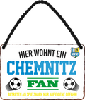 4252024252811		 ''Chemnitz Fan''
Schilderstore24 Blechschilder sind perfekt als Geschenk zu Weihnachten, Geburtstage, Feiern, Partys, Grillabende, Namenstag, Feiertag, Mädelsabend, Hochzeit. Jederzeit stilvoll im Wohnzimmer, Partykeller, Garage, Praxis, Büro, Café, Hauseingang Fußball Mannschaft Verein Bolzen Ball sport liga kicken stadion freizeit