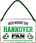 4252024252866		 ''Hannover Fan'' Schilderstore24 Blechschilder sind perfekt als Geschenk zu Weihnachten, Geburtstage, Feiern, Partys, Grillabende, Namenstag, Feiertag, Mädelsabend, Hochzeit. Jederzeit stilvoll im Wohnzimmer, Partykeller, Garage, Praxis, Büro, Café, Hauseingang Fußball Mannschaft Verein Bolzen Ball sport liga kicken stadion freizeit
