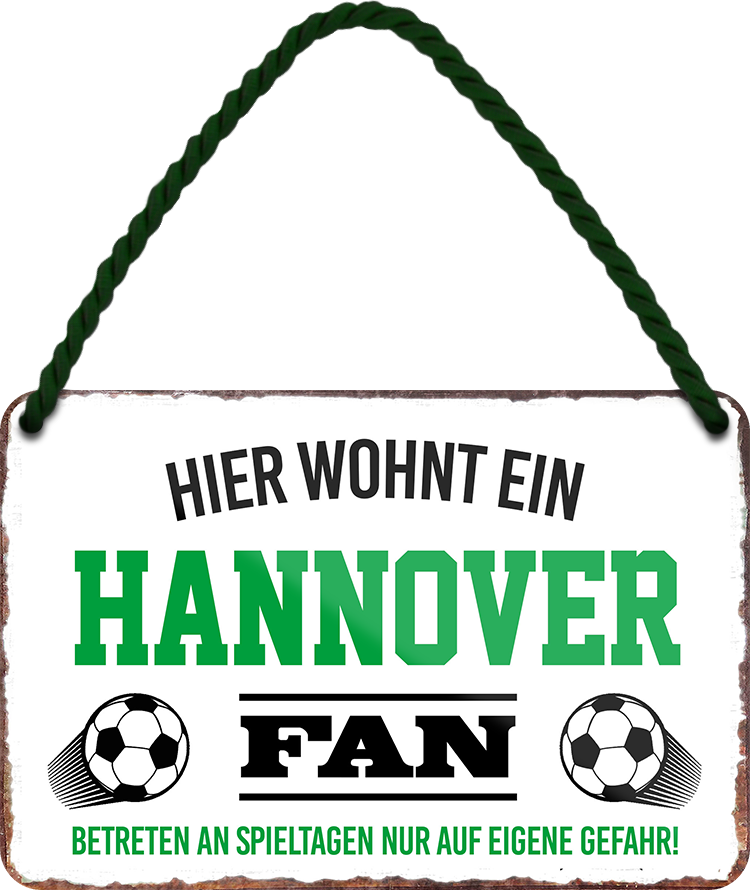 4252024252866		 ''Hannover Fan'' Schilderstore24 Blechschilder sind perfekt als Geschenk zu Weihnachten, Geburtstage, Feiern, Partys, Grillabende, Namenstag, Feiertag, Mädelsabend, Hochzeit. Jederzeit stilvoll im Wohnzimmer, Partykeller, Garage, Praxis, Büro, Café, Hauseingang Fußball Mannschaft Verein Bolzen Ball sport liga kicken stadion freizeit
