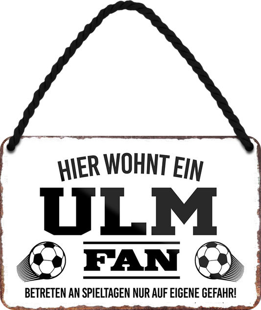 4252024252903		 ''Ulm Fan'' Schilderstore24 Blechschilder sind perfekt als Geschenk zu Weihnachten, Geburtstage, Feiern, Partys, Grillabende, Namenstag, Feiertag, Mädelsabend, Hochzeit. Jederzeit stilvoll im Wohnzimmer, Partykeller, Garage, Praxis, Büro, Café, Hauseingang Fußball Mannschaft Verein Bolzen Ball sport liga kicken stadion freizeit
