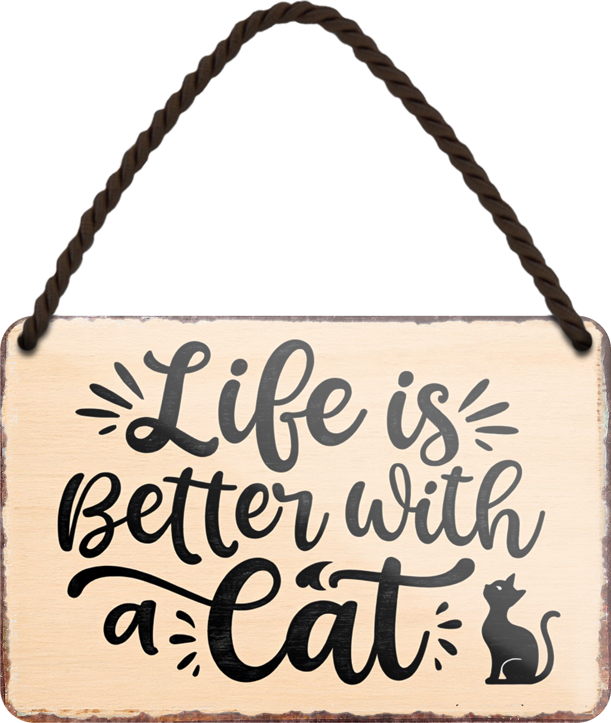 4252024255836		 ''Life is better with a Cat''
Schilderstore24 Blechschilder sind perfekt als Geschenk zu Weihnachten, Geburtstage, Feiern, Partys, Grillabende, Namenstag, Feiertag, Mädelsabend, Hochzeit Wohnzimmer, Partykeller, Garage, Praxis, Büro, Café, Hauseingang Haustier Tier Freund knuddelig Zuhause Katze Hund Hamster Meerschwein haustiere