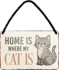 4252024255829		 ''Home is where my Cat is (katze)''
Schilderstore24 Blechschilder sind perfekt als Geschenk zu Weihnachten, Geburtstage, Feiern, Partys, Grillabende, Namenstag, Feiertag, Mädelsabend, Hochzeit Wohnzimmer, Partykeller, Garage, Praxis, Büro, Café, Hauseingang Haustier Tier Freund knuddelig Zuhause Katze Hund Hamster Meerschwein haustiere