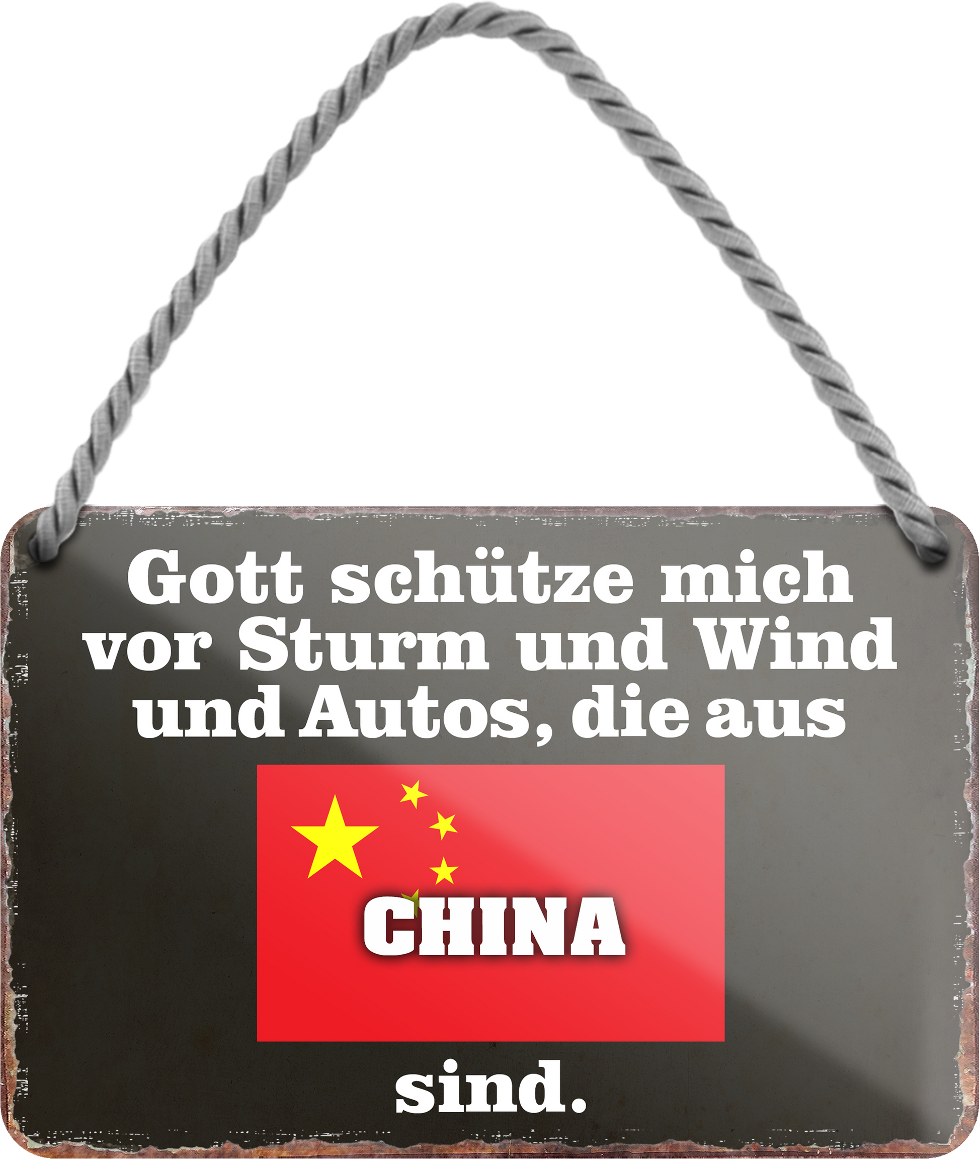 4252024256017		 ''Gott schütze vor Autos aus China''
Schilderstore24 Blechschilder sind perfekt als Geschenk zu Weihnachten, Geburtstage, Feiern, Partys, Grillabende, Namenstag, Feiertag, Mädelsabend, Hochzeit. Jederzeit stilvoll im Wohnzimmer, Partykeller, Garage, Praxis, Büro, route, highway Mechaniker Auto Motorrad Werkstatt auto lkw brummi tüfteln schrauber