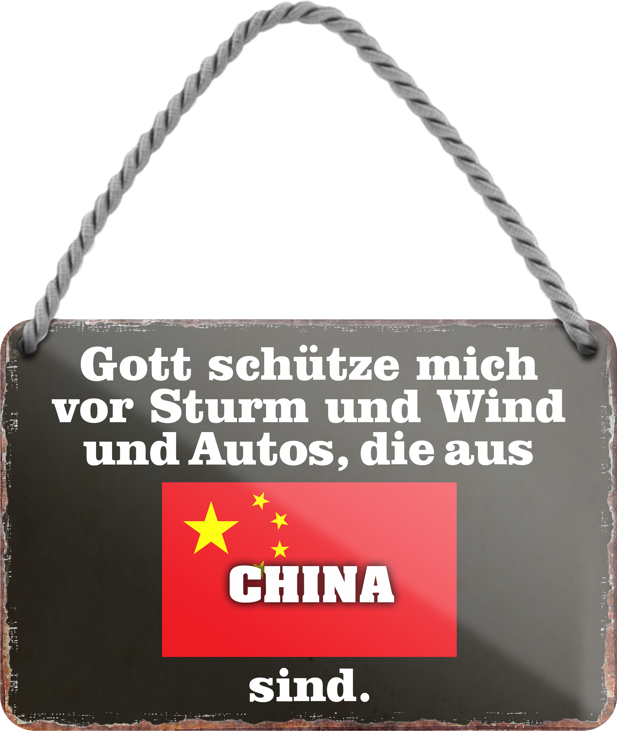 4252024256017		 ''Gott schütze vor Autos aus China''
Schilderstore24 Blechschilder sind perfekt als Geschenk zu Weihnachten, Geburtstage, Feiern, Partys, Grillabende, Namenstag, Feiertag, Mädelsabend, Hochzeit. Jederzeit stilvoll im Wohnzimmer, Partykeller, Garage, Praxis, Büro, route, highway Mechaniker Auto Motorrad Werkstatt auto lkw brummi tüfteln schrauber