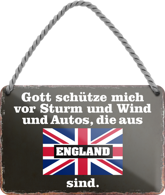 4252024256024		 ''Gott schütze vor Autos aus England''
Schilderstore24 Blechschilder sind perfekt als Geschenk zu Weihnachten, Geburtstage, Feiern, Partys, Grillabende, Namenstag, Feiertag, Mädelsabend, Hochzeit. Jederzeit stilvoll im Wohnzimmer, Partykeller, Garage, Praxis, Büro, route, highway Mechaniker Auto Motorrad Werkstatt auto lkw brummi tüfteln schrauber