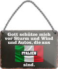 4252024256048		 ''Gott schütze vor Autos aus Italien''
Schilderstore24 Blechschilder sind perfekt als Geschenk zu Weihnachten, Geburtstage, Feiern, Partys, Grillabende, Namenstag, Feiertag, Mädelsabend, Hochzeit. Jederzeit stilvoll im Wohnzimmer, Partykeller, Garage, Praxis, Büro, route, highway Mechaniker Auto Motorrad Werkstatt auto lkw brummi tüfteln schrauber