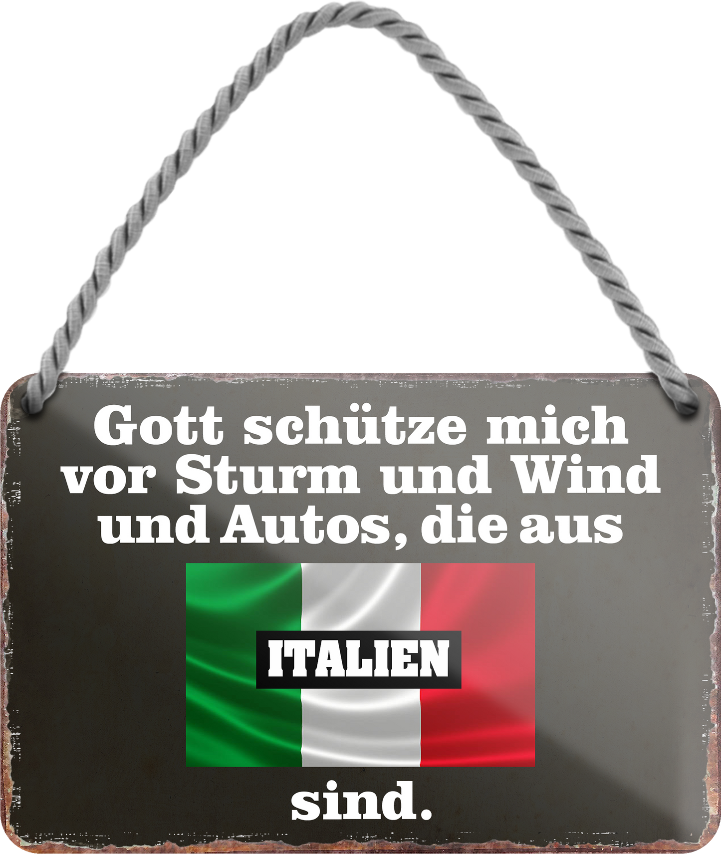 4252024256048		 ''Gott schütze vor Autos aus Italien''
Schilderstore24 Blechschilder sind perfekt als Geschenk zu Weihnachten, Geburtstage, Feiern, Partys, Grillabende, Namenstag, Feiertag, Mädelsabend, Hochzeit. Jederzeit stilvoll im Wohnzimmer, Partykeller, Garage, Praxis, Büro, route, highway Mechaniker Auto Motorrad Werkstatt auto lkw brummi tüfteln schrauber