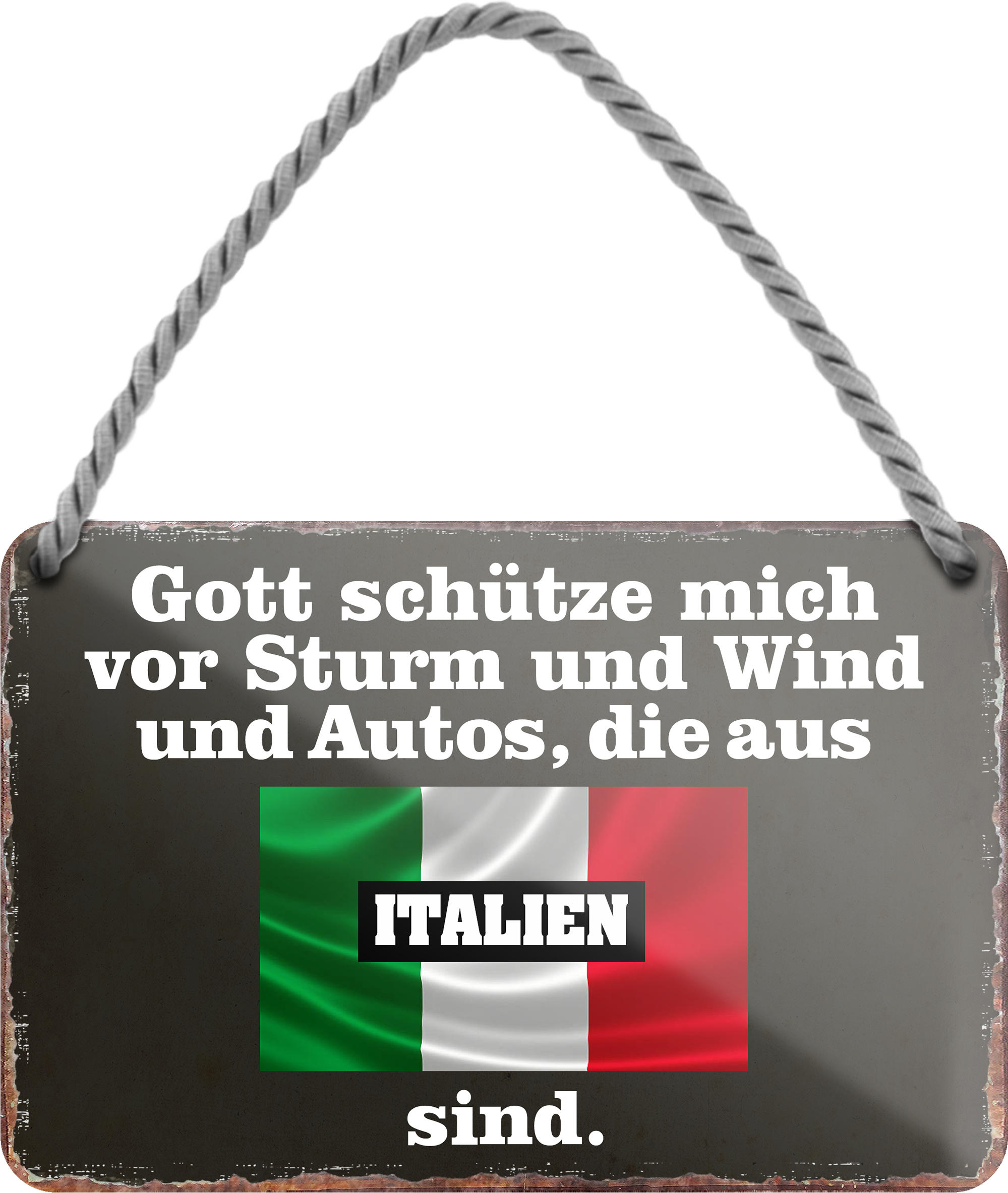 4252024256048		 ''Gott schütze vor Autos aus Italien''
Schilderstore24 Blechschilder sind perfekt als Geschenk zu Weihnachten, Geburtstage, Feiern, Partys, Grillabende, Namenstag, Feiertag, Mädelsabend, Hochzeit. Jederzeit stilvoll im Wohnzimmer, Partykeller, Garage, Praxis, Büro, route, highway Mechaniker Auto Motorrad Werkstatt auto lkw brummi tüfteln schrauber