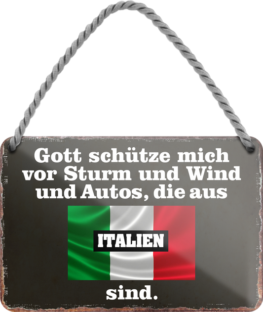 4252024256048		 ''Gott schütze vor Autos aus Italien''
Schilderstore24 Blechschilder sind perfekt als Geschenk zu Weihnachten, Geburtstage, Feiern, Partys, Grillabende, Namenstag, Feiertag, Mädelsabend, Hochzeit. Jederzeit stilvoll im Wohnzimmer, Partykeller, Garage, Praxis, Büro, route, highway Mechaniker Auto Motorrad Werkstatt auto lkw brummi tüfteln schrauber