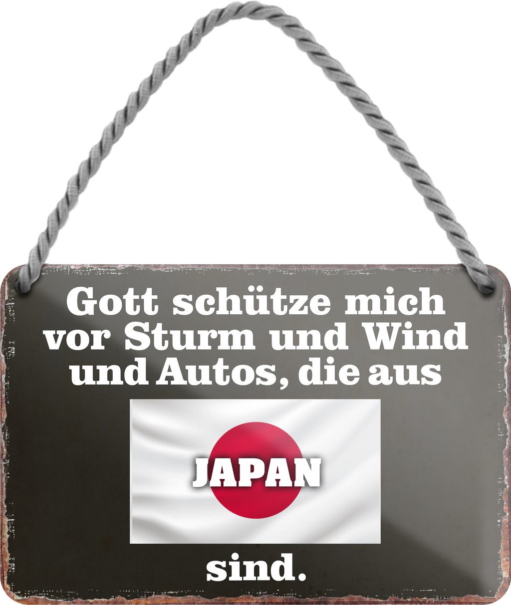 4252024256055		 ''Gott schütze vor Autos aus Japan''
Schilderstore24 Blechschilder sind perfekt als Geschenk zu Weihnachten, Geburtstage, Feiern, Partys, Grillabende, Namenstag, Feiertag, Mädelsabend, Hochzeit. Jederzeit stilvoll im Wohnzimmer, Partykeller, Garage, Praxis, Büro, route, highway Mechaniker Auto Motorrad Werkstatt auto lkw brummi tüfteln schrauber