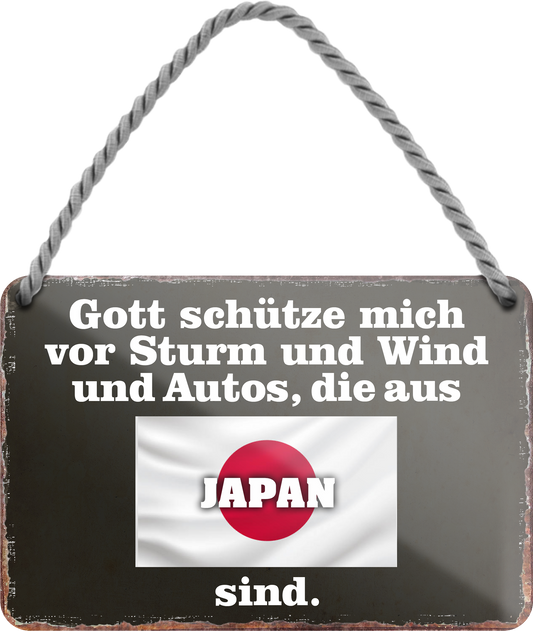 4252024256055		 ''Gott schütze vor Autos aus Japan''
Schilderstore24 Blechschilder sind perfekt als Geschenk zu Weihnachten, Geburtstage, Feiern, Partys, Grillabende, Namenstag, Feiertag, Mädelsabend, Hochzeit. Jederzeit stilvoll im Wohnzimmer, Partykeller, Garage, Praxis, Büro, route, highway Mechaniker Auto Motorrad Werkstatt auto lkw brummi tüfteln schrauber