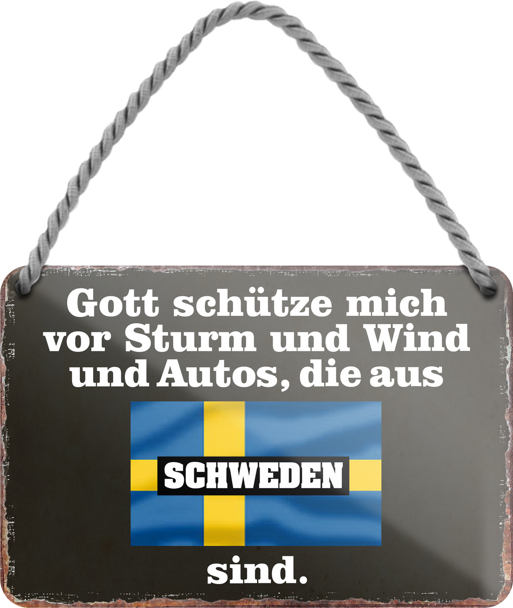 4252024256062		 ''Gott schütze vor Autos aus Schweden''
Schilderstore24 Blechschilder sind perfekt als Geschenk zu Weihnachten, Geburtstage, Feiern, Partys, Grillabende, Namenstag, Feiertag, Mädelsabend, Hochzeit. Jederzeit stilvoll im Wohnzimmer, Partykeller, Garage, Praxis, Büro, route, highway Mechaniker Auto Motorrad Werkstatt auto lkw brummi tüfteln schrauber