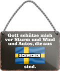 4252024256062		 ''Gott schütze vor Autos aus Schweden''
Schilderstore24 Blechschilder sind perfekt als Geschenk zu Weihnachten, Geburtstage, Feiern, Partys, Grillabende, Namenstag, Feiertag, Mädelsabend, Hochzeit. Jederzeit stilvoll im Wohnzimmer, Partykeller, Garage, Praxis, Büro, route, highway Mechaniker Auto Motorrad Werkstatt auto lkw brummi tüfteln schrauber