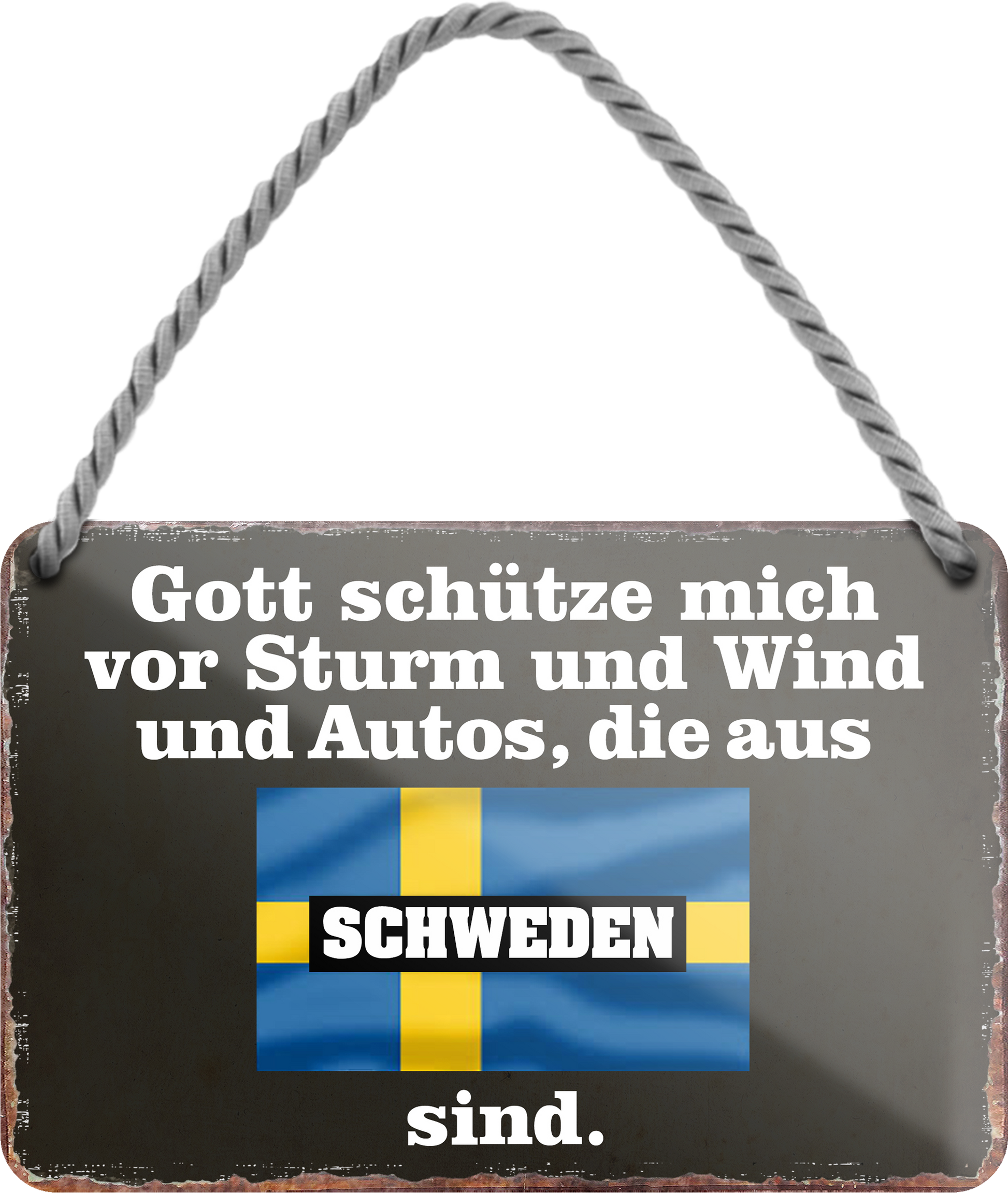 4252024256062		 ''Gott schütze vor Autos aus Schweden''
Schilderstore24 Blechschilder sind perfekt als Geschenk zu Weihnachten, Geburtstage, Feiern, Partys, Grillabende, Namenstag, Feiertag, Mädelsabend, Hochzeit. Jederzeit stilvoll im Wohnzimmer, Partykeller, Garage, Praxis, Büro, route, highway Mechaniker Auto Motorrad Werkstatt auto lkw brummi tüfteln schrauber