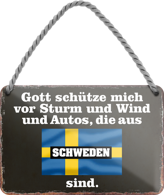4252024256062		 ''Gott schütze vor Autos aus Schweden''
Schilderstore24 Blechschilder sind perfekt als Geschenk zu Weihnachten, Geburtstage, Feiern, Partys, Grillabende, Namenstag, Feiertag, Mädelsabend, Hochzeit. Jederzeit stilvoll im Wohnzimmer, Partykeller, Garage, Praxis, Büro, route, highway Mechaniker Auto Motorrad Werkstatt auto lkw brummi tüfteln schrauber