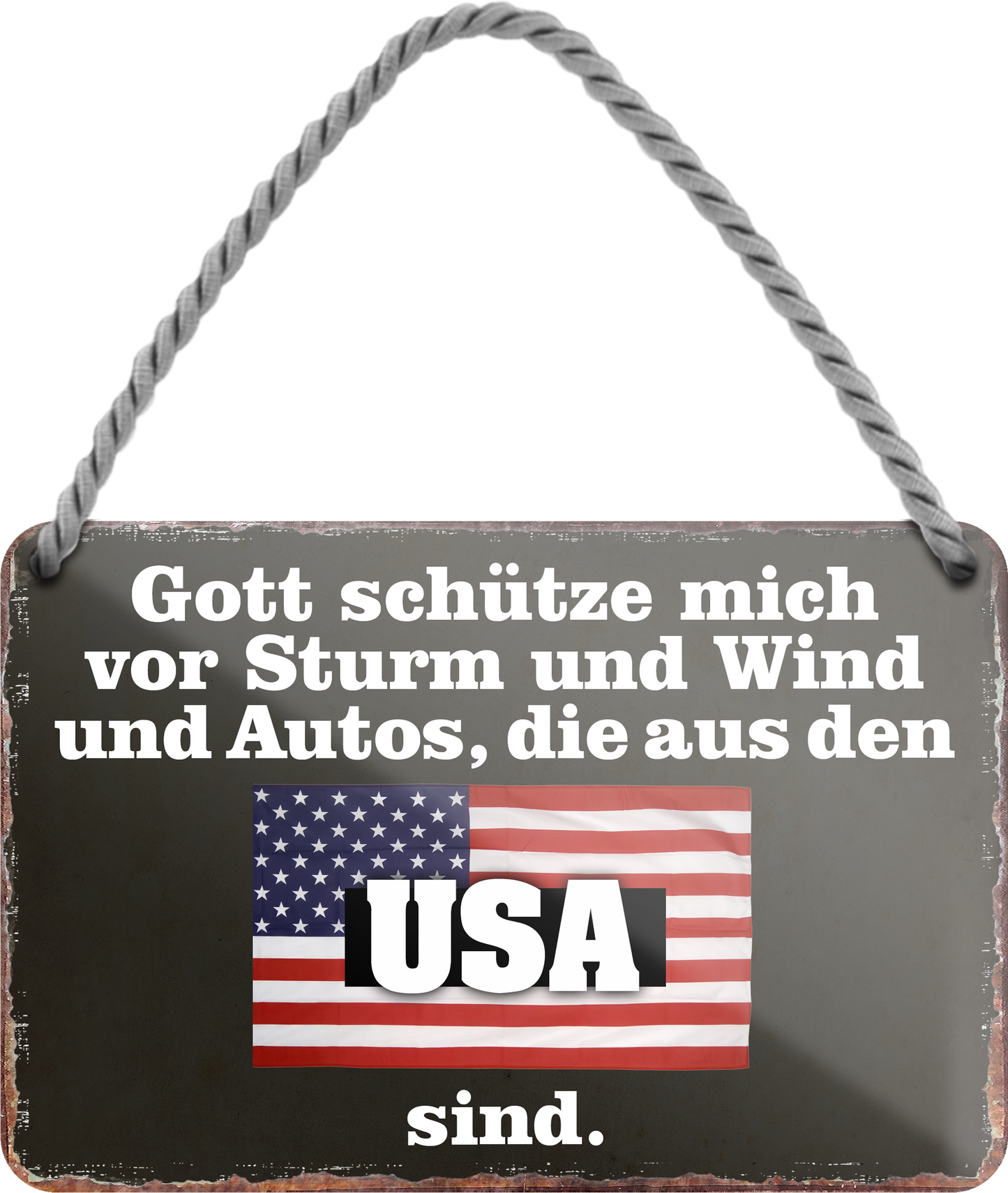 4252024256086		 ''Gott schütze vor Autos aus USA''
Schilderstore24 Blechschilder sind perfekt als Geschenk zu Weihnachten, Geburtstage, Feiern, Partys, Grillabende, Namenstag, Feiertag, Mädelsabend, Hochzeit. Jederzeit stilvoll im Wohnzimmer, Partykeller, Garage, Praxis, Büro, route, highway Mechaniker Auto Motorrad Werkstatt auto lkw brummi tüfteln schrauber