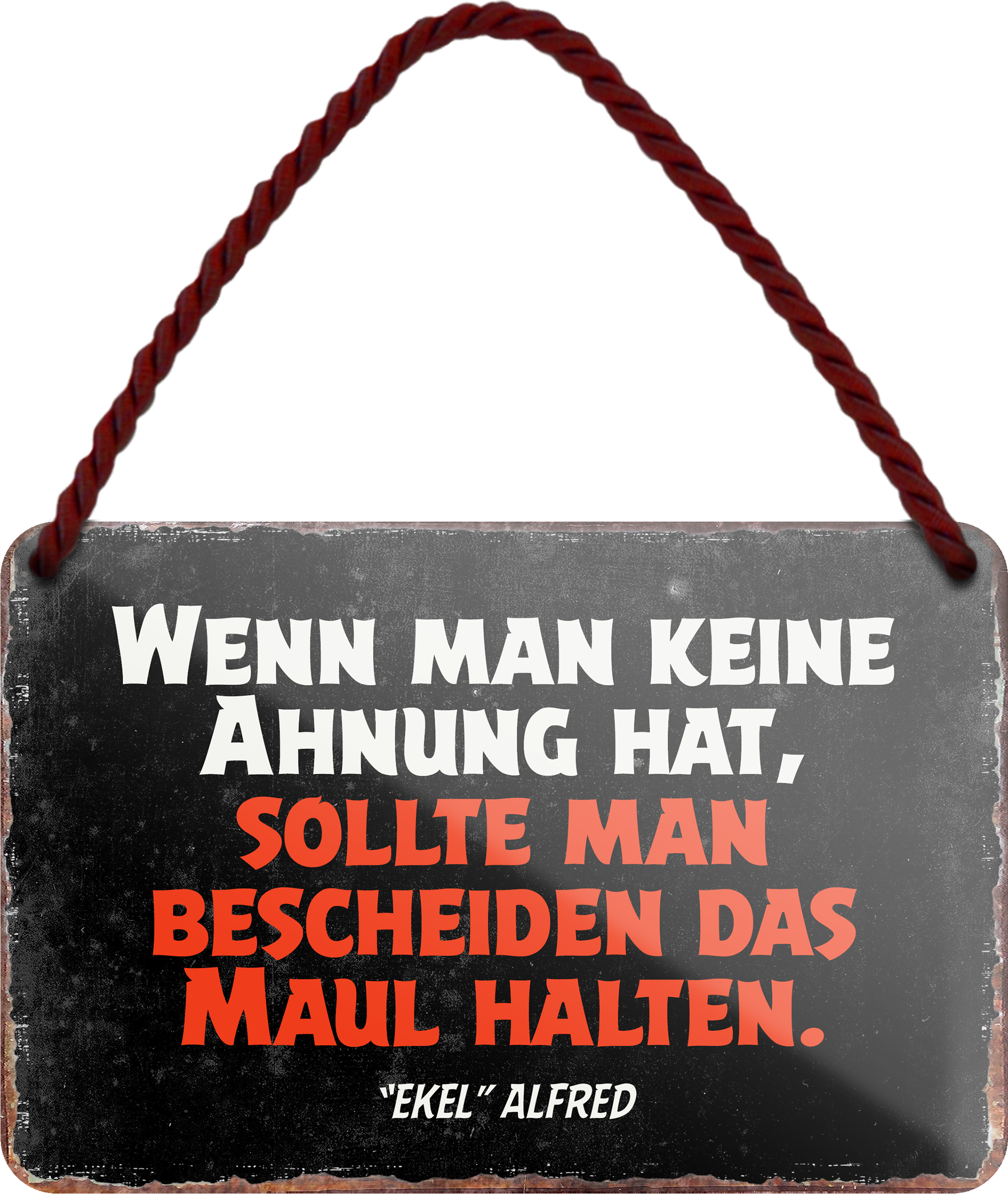 4252024254976		 ''Wenn man keine Ahnung hat.. Maul halten''
Schilderstore24 Blechschilder sind perfekt als Geschenk zu Weihnachten, Geburtstage, Feiern, Partys, Grillabende, Namenstag, Feiertag, Mädelsabend, Hochzeit. Jederzeit stilvoll im Wohnzimmer, Partykeller, Garage, Praxis, Büro, Café, Hauseingang Sarkasmus Ironie Funny Schwarzer Humor faul dumm fun rente lästern teufel