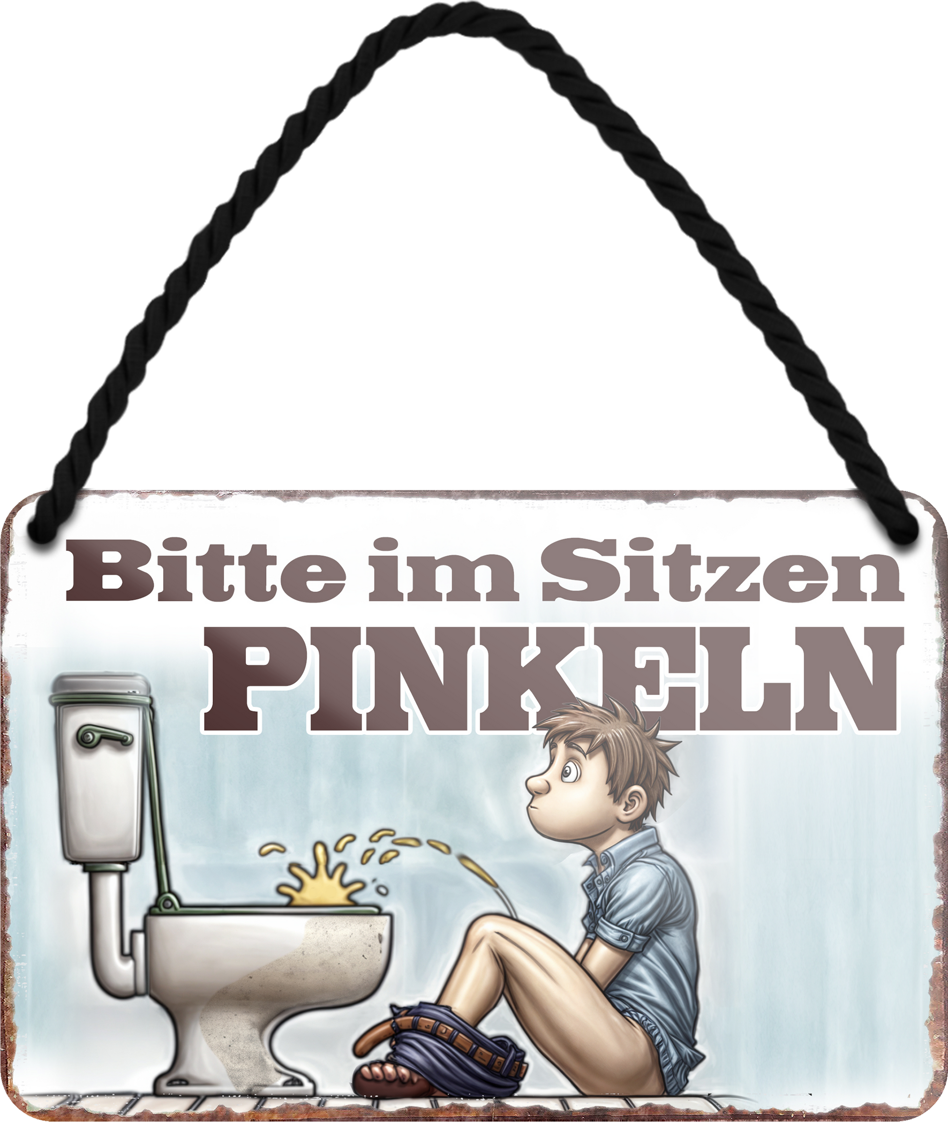 4252024255997		 ''Bitte im Sitzen PINKELN''
Schilderstore24 Blechschilder sind perfekt als Geschenk zu Weihnachten, Geburtstage, Feiern, Partys, Grillabende, Namenstag, Feiertag, Mädelsabend, Hochzeit. Jederzeit stilvoll im Wohnzimmer, Partykeller, Garage, Praxis, Büro, Café, Hauseingang Zuhause WC Open Closed Badezimmer toilette scheißhaus putzen haushalt heim