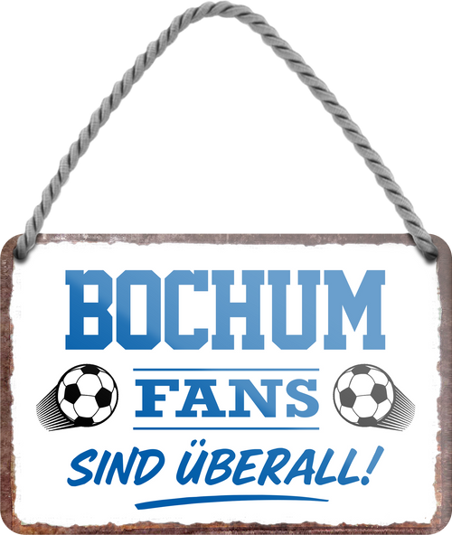 4252024255348		 ''Bochum Fans sind überall!''
Schilderstore24 Blechschilder sind perfekt als Geschenk zu Weihnachten, Geburtstage, Feiern, Partys, Grillabende, Namenstag, Feiertag, Mädelsabend, Hochzeit. Jederzeit stilvoll im Wohnzimmer, Partykeller, Garage, Praxis, Büro, Café, Hauseingang Fußball Mannschaft Verein Bolzen Ball sport liga kicken stadion freizeit
