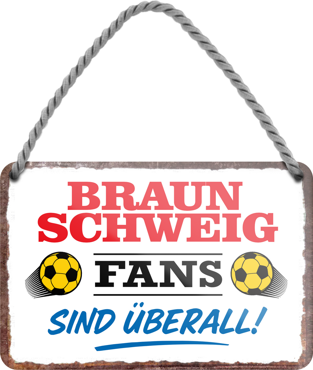 4252024255355		 ''Braunschweig Fans sind überall!''
Schilderstore24 Blechschilder sind perfekt als Geschenk zu Weihnachten, Geburtstage, Feiern, Partys, Grillabende, Namenstag, Feiertag, Mädelsabend, Hochzeit. Jederzeit stilvoll im Wohnzimmer, Partykeller, Garage, Praxis, Büro, Café, Hauseingang Fußball Mannschaft Verein Bolzen Ball sport liga kicken stadion freizeit