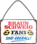 4252024255355		 ''Braunschweig Fans sind überall!''
Schilderstore24 Blechschilder sind perfekt als Geschenk zu Weihnachten, Geburtstage, Feiern, Partys, Grillabende, Namenstag, Feiertag, Mädelsabend, Hochzeit. Jederzeit stilvoll im Wohnzimmer, Partykeller, Garage, Praxis, Büro, Café, Hauseingang Fußball Mannschaft Verein Bolzen Ball sport liga kicken stadion freizeit
