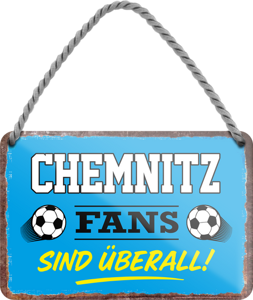 4252024255379		 ''Chemnitz Fans sind überall!''
Schilderstore24 Blechschilder sind perfekt als Geschenk zu Weihnachten, Geburtstage, Feiern, Partys, Grillabende, Namenstag, Feiertag, Mädelsabend, Hochzeit. Jederzeit stilvoll im Wohnzimmer, Partykeller, Garage, Praxis, Büro, Café, Hauseingang Fußball Mannschaft Verein Bolzen Ball sport liga kicken stadion freizeit