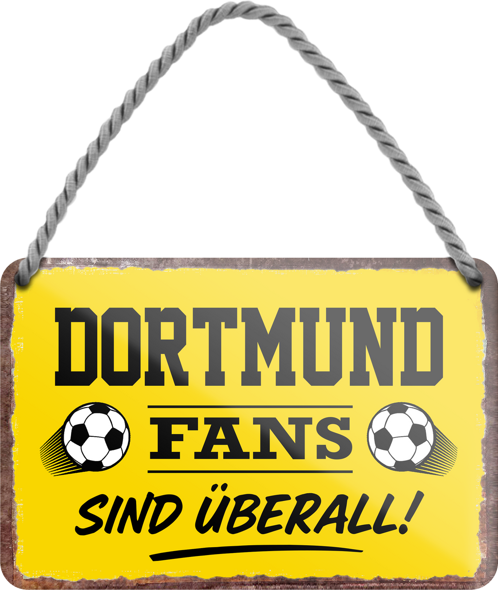 4252024255409		 ''Dortmund Fans sind überall!''
Schilderstore24 Blechschilder sind perfekt als Geschenk zu Weihnachten, Geburtstage, Feiern, Partys, Grillabende, Namenstag, Feiertag, Mädelsabend, Hochzeit. Jederzeit stilvoll im Wohnzimmer, Partykeller, Garage, Praxis, Büro, Café, Hauseingang Fußball Mannschaft Verein Bolzen Ball sport liga kicken stadion freizeit