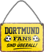 4252024255409		 ''Dortmund Fans sind überall!''
Schilderstore24 Blechschilder sind perfekt als Geschenk zu Weihnachten, Geburtstage, Feiern, Partys, Grillabende, Namenstag, Feiertag, Mädelsabend, Hochzeit. Jederzeit stilvoll im Wohnzimmer, Partykeller, Garage, Praxis, Büro, Café, Hauseingang Fußball Mannschaft Verein Bolzen Ball sport liga kicken stadion freizeit