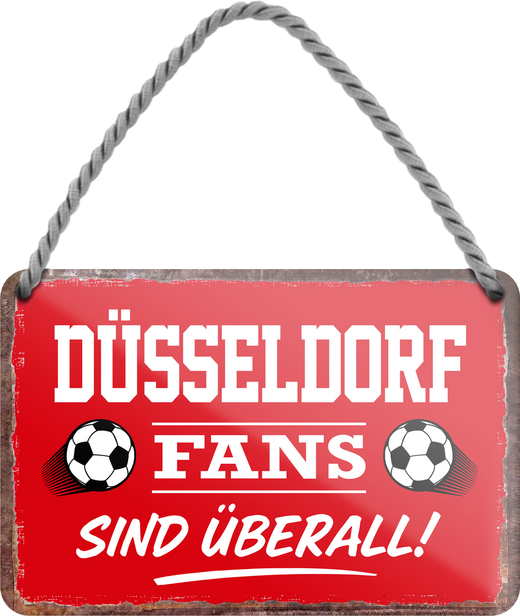 4252024255423		 ''Düsseldorf Fans sind überall!''
Schilderstore24 Blechschilder sind perfekt als Geschenk zu Weihnachten, Geburtstage, Feiern, Partys, Grillabende, Namenstag, Feiertag, Mädelsabend, Hochzeit. Jederzeit stilvoll im Wohnzimmer, Partykeller, Garage, Praxis, Büro, Café, Hauseingang Fußball Mannschaft Verein Bolzen Ball sport liga kicken stadion freizeit
