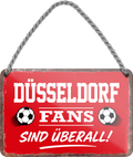 4252024255423		 ''Düsseldorf Fans sind überall!''
Schilderstore24 Blechschilder sind perfekt als Geschenk zu Weihnachten, Geburtstage, Feiern, Partys, Grillabende, Namenstag, Feiertag, Mädelsabend, Hochzeit. Jederzeit stilvoll im Wohnzimmer, Partykeller, Garage, Praxis, Büro, Café, Hauseingang Fußball Mannschaft Verein Bolzen Ball sport liga kicken stadion freizeit