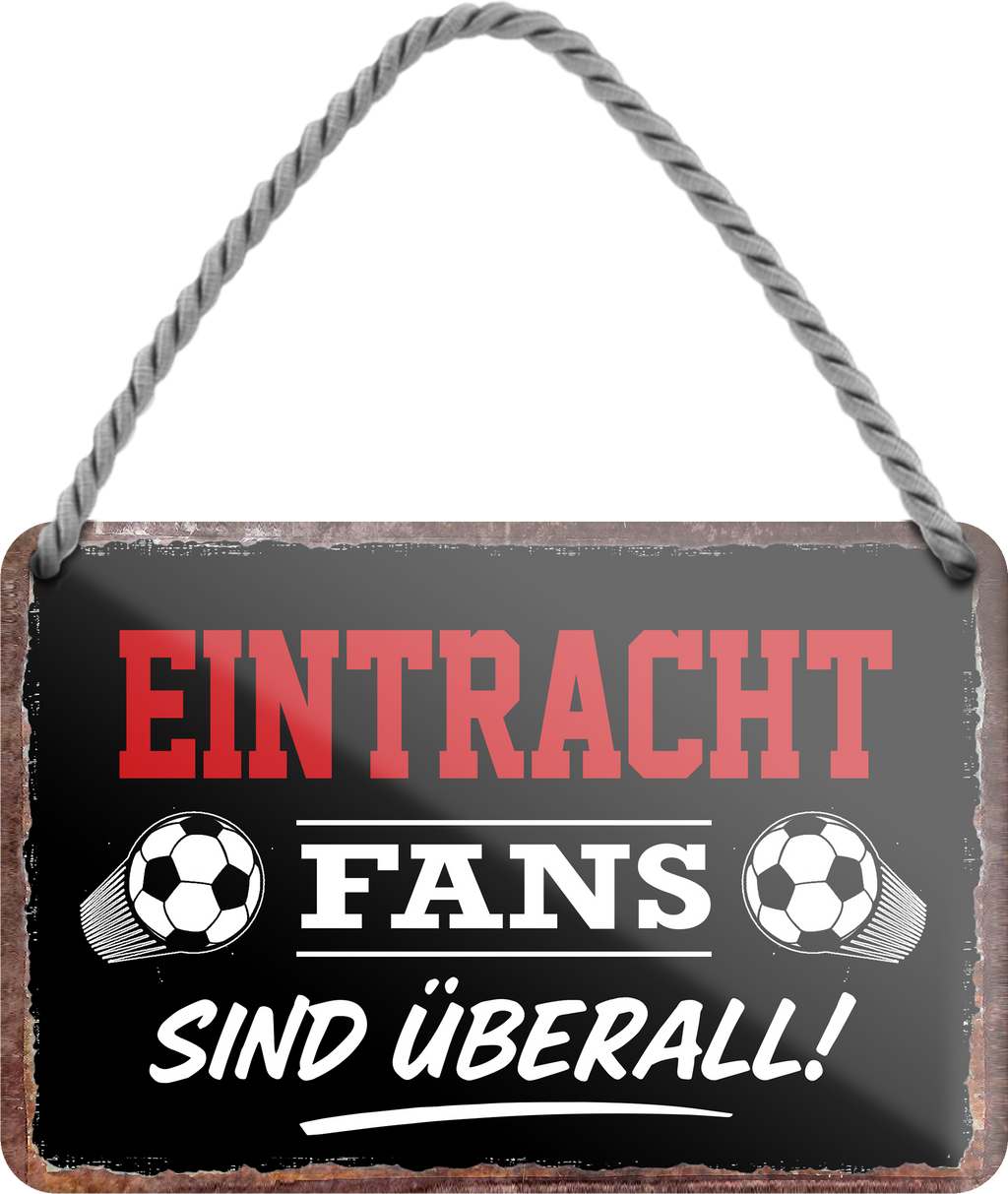 4252024255454		 ''Eintracht Fans sind überall!''
Schilderstore24 Blechschilder sind perfekt als Geschenk zu Weihnachten, Geburtstage, Feiern, Partys, Grillabende, Namenstag, Feiertag, Mädelsabend, Hochzeit. Jederzeit stilvoll im Wohnzimmer, Partykeller, Garage, Praxis, Büro, Café, Hauseingang Fußball Mannschaft Verein Bolzen Ball sport liga kicken stadion freizeit