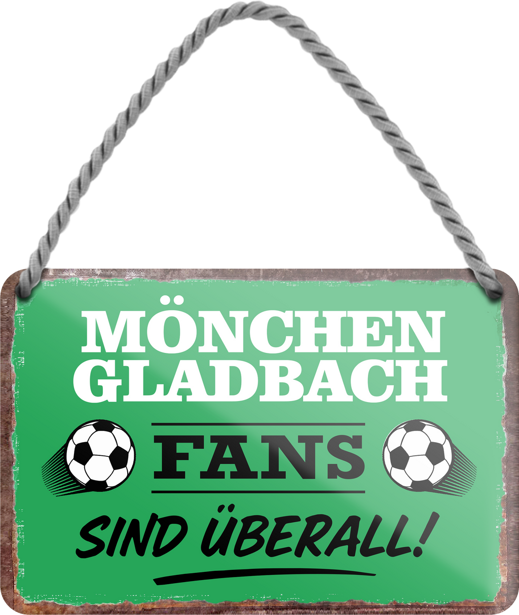 4252024255669		 ''Mönchengladbach Fans sind überall!''
Schilderstore24 Blechschilder sind perfekt als Geschenk zu Weihnachten, Geburtstage, Feiern, Partys, Grillabende, Namenstag, Feiertag, Mädelsabend, Hochzeit. Jederzeit stilvoll im Wohnzimmer, Partykeller, Garage, Praxis, Büro, Café, Hauseingang Fußball Mannschaft Verein Bolzen Ball sport liga kicken stadion freizeit