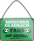 4252024255669		 ''Mönchengladbach Fans sind überall!''
Schilderstore24 Blechschilder sind perfekt als Geschenk zu Weihnachten, Geburtstage, Feiern, Partys, Grillabende, Namenstag, Feiertag, Mädelsabend, Hochzeit. Jederzeit stilvoll im Wohnzimmer, Partykeller, Garage, Praxis, Büro, Café, Hauseingang Fußball Mannschaft Verein Bolzen Ball sport liga kicken stadion freizeit
