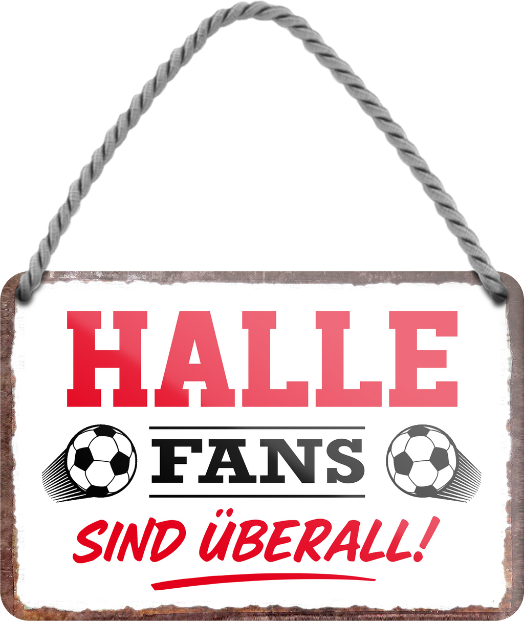 4252024255515		 ''Halle Fans sind überall!''
Schilderstore24 Blechschilder sind perfekt als Geschenk zu Weihnachten, Geburtstage, Feiern, Partys, Grillabende, Namenstag, Feiertag, Mädelsabend, Hochzeit. Jederzeit stilvoll im Wohnzimmer, Partykeller, Garage, Praxis, Büro, Café, Hauseingang Fußball Mannschaft Verein Bolzen Ball sport liga kicken stadion freizeit
