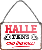 4252024255515		 ''Halle Fans sind überall!''
Schilderstore24 Blechschilder sind perfekt als Geschenk zu Weihnachten, Geburtstage, Feiern, Partys, Grillabende, Namenstag, Feiertag, Mädelsabend, Hochzeit. Jederzeit stilvoll im Wohnzimmer, Partykeller, Garage, Praxis, Büro, Café, Hauseingang Fußball Mannschaft Verein Bolzen Ball sport liga kicken stadion freizeit