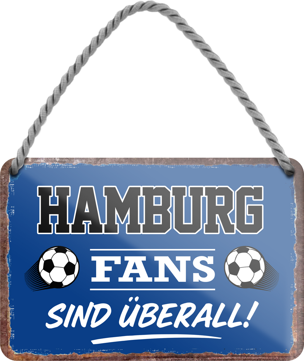 4252024255522		 ''Hamburg Fans sind überall!''
Schilderstore24 Blechschilder sind perfekt als Geschenk zu Weihnachten, Geburtstage, Feiern, Partys, Grillabende, Namenstag, Feiertag, Mädelsabend, Hochzeit. Jederzeit stilvoll im Wohnzimmer, Partykeller, Garage, Praxis, Büro, Café, Hauseingang Fußball Mannschaft Verein Bolzen Ball sport liga kicken stadion freizeit