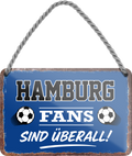 4252024255522		 ''Hamburg Fans sind überall!''
Schilderstore24 Blechschilder sind perfekt als Geschenk zu Weihnachten, Geburtstage, Feiern, Partys, Grillabende, Namenstag, Feiertag, Mädelsabend, Hochzeit. Jederzeit stilvoll im Wohnzimmer, Partykeller, Garage, Praxis, Büro, Café, Hauseingang Fußball Mannschaft Verein Bolzen Ball sport liga kicken stadion freizeit