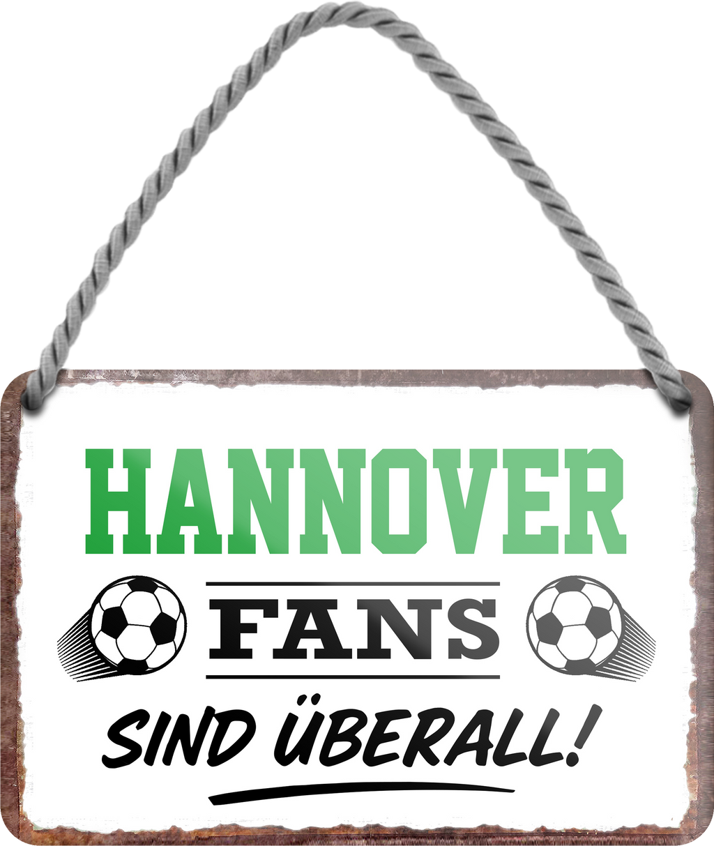 4252024255539		 ''Hannover Fans sind überall!''
Schilderstore24 Blechschilder sind perfekt als Geschenk zu Weihnachten, Geburtstage, Feiern, Partys, Grillabende, Namenstag, Feiertag, Mädelsabend, Hochzeit. Jederzeit stilvoll im Wohnzimmer, Partykeller, Garage, Praxis, Büro, Café, Hauseingang Fußball Mannschaft Verein Bolzen Ball sport liga kicken stadion freizeit