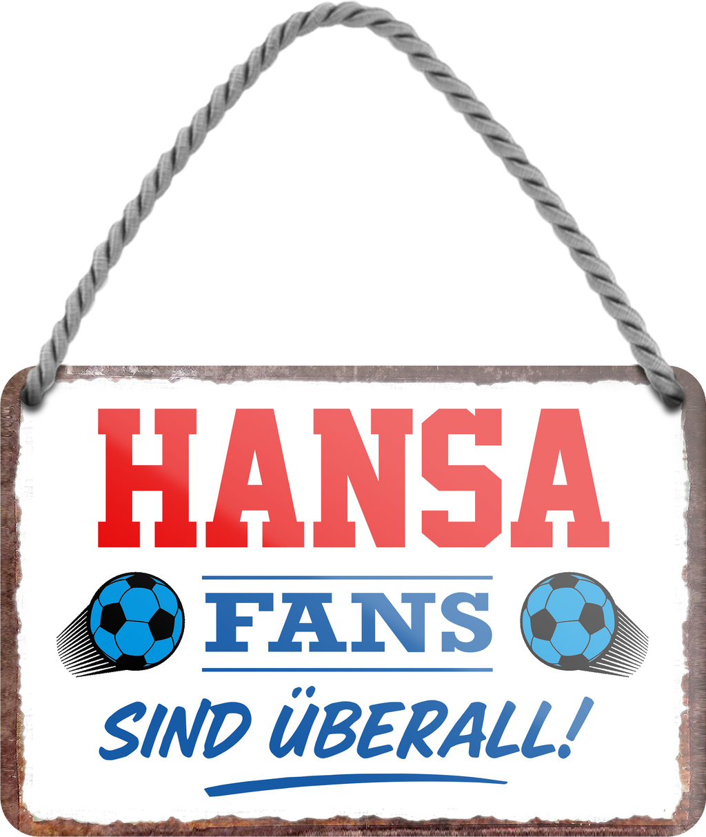 4252024255546		 ''Hansa Fans sind überall!''
Schilderstore24 Blechschilder sind perfekt als Geschenk zu Weihnachten, Geburtstage, Feiern, Partys, Grillabende, Namenstag, Feiertag, Mädelsabend, Hochzeit. Jederzeit stilvoll im Wohnzimmer, Partykeller, Garage, Praxis, Büro, Café, Hauseingang Fußball Mannschaft Verein Bolzen Ball sport liga kicken stadion freizeit