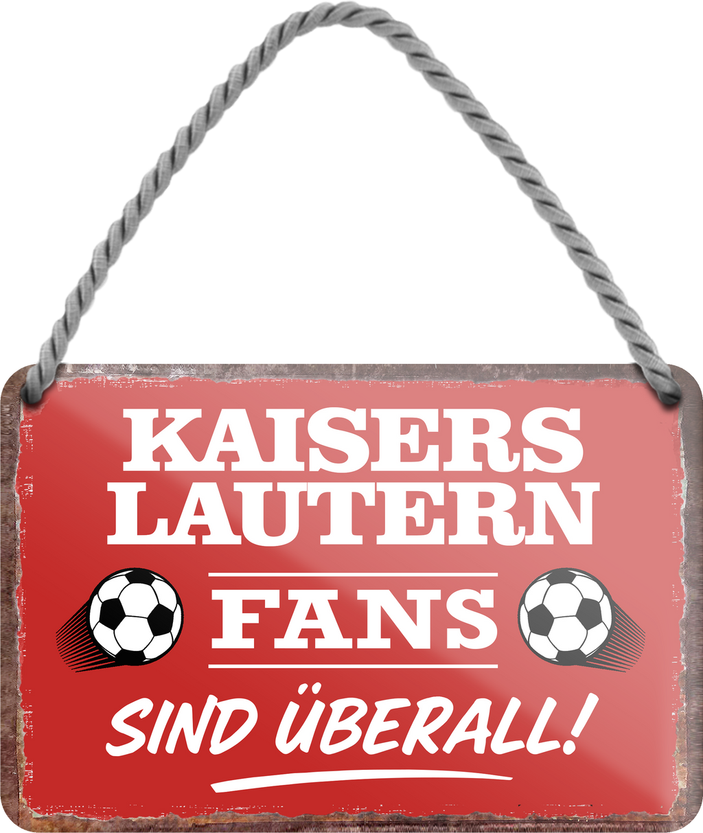 4252024255577		 ''Kaiserslautern Fans sind überall!''
Schilderstore24 Blechschilder sind perfekt als Geschenk zu Weihnachten, Geburtstage, Feiern, Partys, Grillabende, Namenstag, Feiertag, Mädelsabend, Hochzeit. Jederzeit stilvoll im Wohnzimmer, Partykeller, Garage, Praxis, Büro, Café, Hauseingang Fußball Mannschaft Verein Bolzen Ball sport liga kicken stadion freizeit